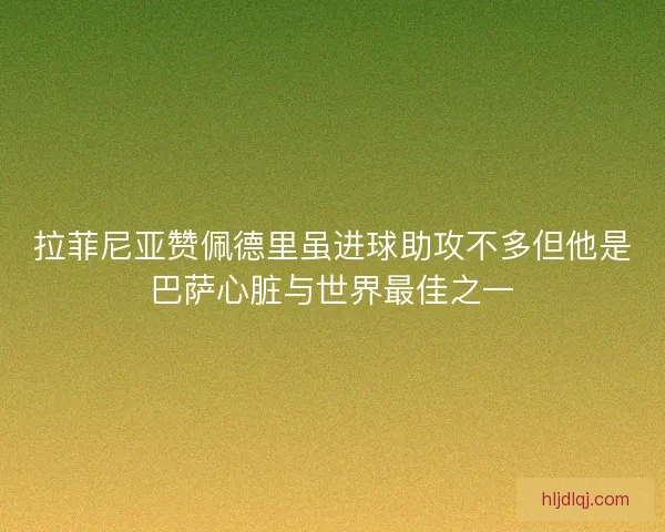 拉菲尼亚赞佩德里虽进球助攻不多但他是巴萨心脏与世界最佳之一