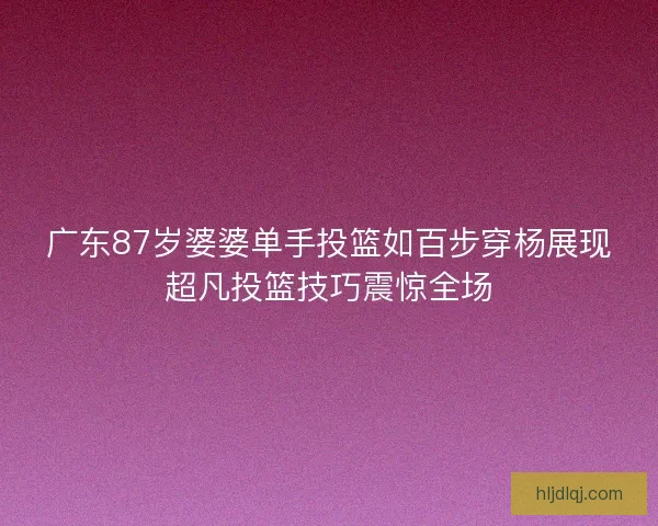 广东87岁婆婆单手投篮如百步穿杨展现超凡投篮技巧震惊全场